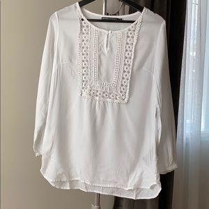 Lace Boho Blouse White